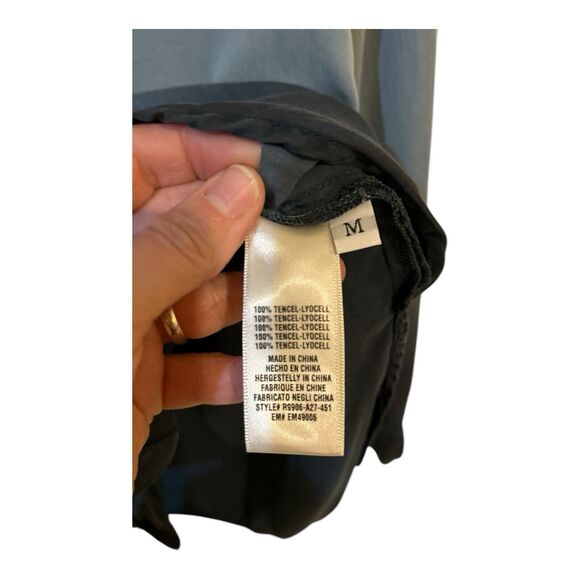 AB23 Anthropologie Cloth & Stone Ombré Button Down Tunic High Low Blue Sz M - Picture 5 of 5